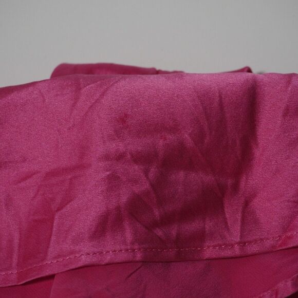 Y2K Victoria's Secret Hot Pink 100% Silk Slip Mini Dress Lingerie Chemise Slit M - Picture 6 of 7